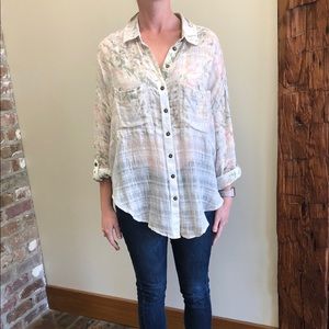 Free People Button Down Top